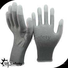 SRSAFETY Nylon und Carbon Fingerspitzen beschichtete PU ESD Handschuhe